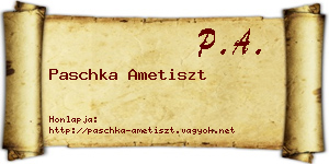 Paschka Ametiszt névjegykártya